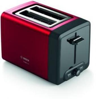 ARDEBO.de Bosch TAT4P424DE Kompakt Toaster, 970W, Auftau- und Aufwärmfunktion, Gleichmäßiges Röstbild, DesignLine, Rot