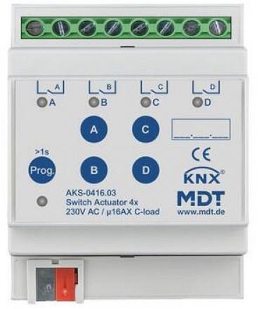 ARDEBO.de MDT AKS-0416.03 Schaltaktor 4-fach, REG, 230VAC, 16A