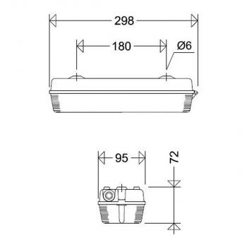 Schuch 130030051 LED-Kompaktleuchte, 8W, 750lm, 94lm/W, SKI, IP65, grau