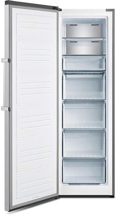 Hisense FV354N4BIE Stand Gefrierschrank, 60 cm breit, 274 L, NoFrost, Twist Ice Maker, LED Beleuchtung, SuperFreeze, Edelstahloptik