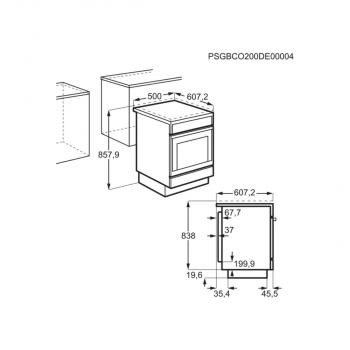 AEG CCB54080BW Standherd, 50cm breit, 57L, Glaskeramikkochfeld, 4 stufenlos regelbare Kochzonen, Geschirrwagen, Grill, weiß