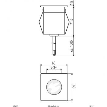 EVN LED Bodeneinbauleuchte - quadratisch - EDS IP65 - 220-240V - 2W - 3000K - 82lm, edelstahl (654120)