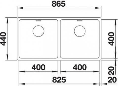 Blanco Andano 400/400-IF Edelstahlspüle ohne Ablauffernbedienung, Edelstahl Seidenglanz (522985)