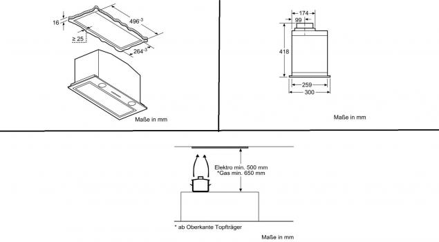 Neff D55ML66N1 N70 A++ Lüfterbaustein, 52cm breit, Abluft-/Umluftbetrieb, Efficient Drive, Intensivstufe, Edelstahl