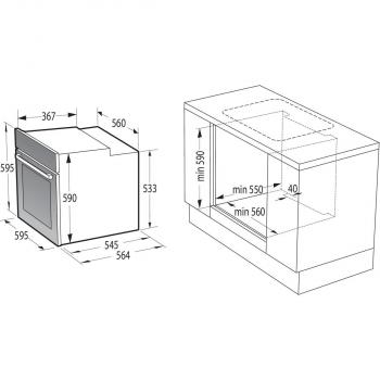 Gorenje BC6715E02WK+ECD643BX Einbau-Herdset mit Glaskeramikkochfeld (BC6715E02WK+ECD643BX), 60cm breit, Umluft, Pizza Funktion, Weiß