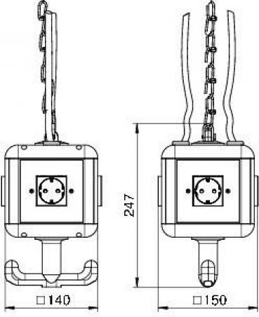 Bettermann VH-4 4SD Versorgeinheit mit Griff, 2 Klemmen, 4 Schukos