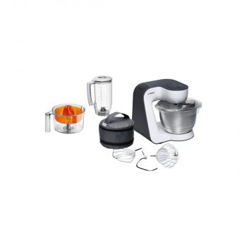 ARDEBO.de Bosch MUM50123 Küchenmaschine, 800 W, Parkposition, EasyArmLift, Patisserie-Set, weiß/anthrazit