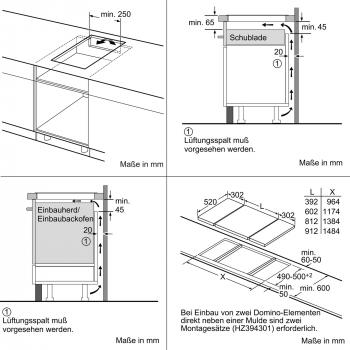 Siemens EH375FBB1E iQ100 Autarkes Domino-Kochfeld, Glaskeramik, 30 cm breit, Induktion, Kindersicherung, schwarz