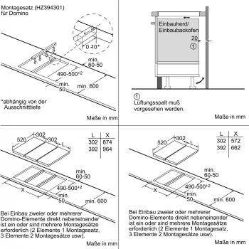 Siemens EH375FBB1E iQ100 Autarkes Domino-Kochfeld, Glaskeramik, 30 cm breit, Induktion, Kindersicherung, schwarz