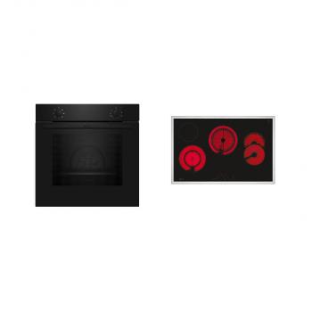 ARDEBO.de Neff BX18B EEK:A Backofen Set (B1DCA0AK0 +T18SDH9L0) mit Elektrokochfeld, 60 cm breit, Kochfeld 80 cm breit, 71L,  Kindersicherung, Grillfunktion, schwarz