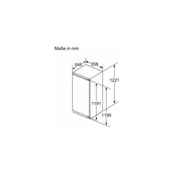 Neff KI2423DD1 Einbaukühlschrank mit Gefrierfach, Nischenhöhe 122 cm, Breite 56 cm, 187 L, Festtürtechnik, LED Beleuchtung, Superkühlen