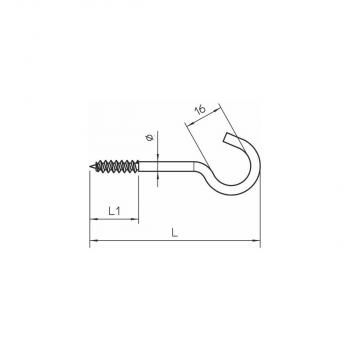 OBO Bettermann 915 3.9x80 G Deckenhaken mit Holzschraubengewinde, 3,9x80mm (3450082)