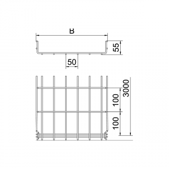 OBO Bettermann VA4301 GR-Magic 55 A2 Gitterrinne, 55x50x300mm (6001070)