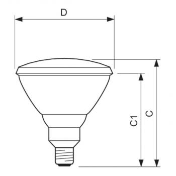 ARDEBO.de Philips 12895915 Infrarot-Glühlampe, PAR38, 175W, E27, 240V, CL 1CT/12