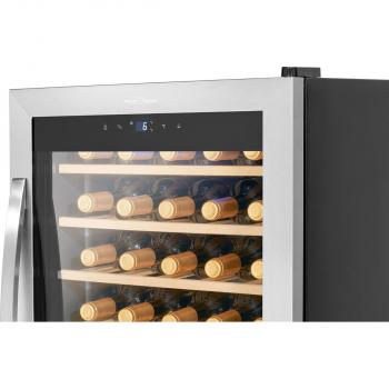 ProfiCook PC-WK 1235 Glastürkühlschrank, 95L, 48cm breit, Anti-Vibrationssystem, Kompressorkühlung, schwarz