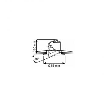 Rutec Einbaustrahler schwenkbar für MR16 chrom matt ALU Druckguss ohne Sprengring, 50W (ALU55379)