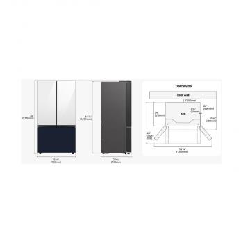 Samsung RF24BB620EB1EF Stand Side-by-Side Kombination French Door, 91 cm breit, 674 L, No Frost+, Festwasseranschluss, Dual Ice Maker, WiFi, Autofill Water Pitcher, Premium Black Steel