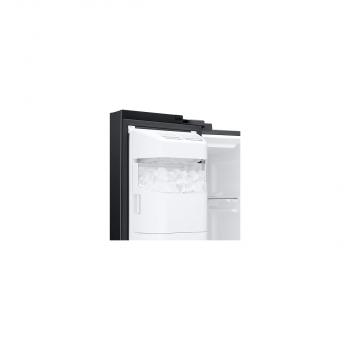 Samsung RS6HA8891B1 Side-by-Side Kombination, 91,2cm breit, 614L, NoFrost, Festwasseranschluss, Wasser-/Eiswürfel-/Crushed Ice Spender, Edelstahl schwarz