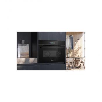 Siemens CB734G1B1 iQ700 A+ Einbaukompaktbackofen, 59,4 cm breit, 47 L, HomeConnect, Kindersicherung, TFT Touchdisplay, schwarz