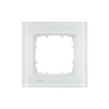 ARDEBO.de Siemens DELTA miro Rahmen 1-fach, Echtmaterial Glas, weiß, 90x90mm (5TG12011)