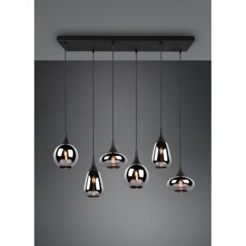 Trio Lumina Pendelleuchte, 40W, 6 x E14, schwarz-chrom (317000632)