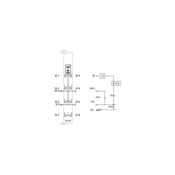 Wago 750-430 8-Kanal-Digitaleingang, DC 24 V, 3 ms