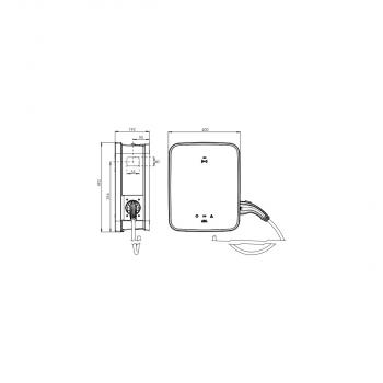 ABL 3W2261B Wallbox mit 1 Ladekabel, Typ 2, 1x 22kW, 32A, 3-phasig, vorkonfiguriert inkl. reev Backend Basic, schwarz