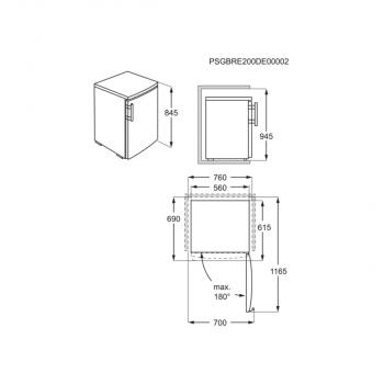 AEG RTS815ECAW Stand Kühlschrank ohne Gefrierfach, 61cm breit, 146L, LED Beleuchtung, Vollautomatisches Abtauen, Dynamische Umluftkühlung, weiß