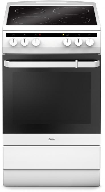 ARDEBO.de Amica SHC 11542 W EEK: A Standherd, 50 cm breit, 65 L, SteamClean Reinigung, 9 Backofenfunktionen, Umluft, Glaskeramik-Kochfeld, CoolDoor3, weiß