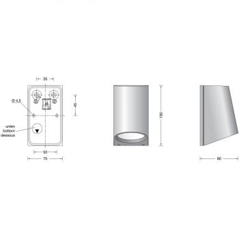 Bega 24501K3 Wandleuchte, 5,1W, 342lm, 3000K, grafit