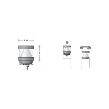 Bega 99856K3 Pollerleuchtenkopf, 19,5W, 1906lm, 3000K, grafit