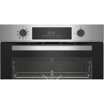 Beko BBIE12300XFP EEK: A Einbaubackofen, 60 cm breit, 72 L, SteamShine, Teleskop-Auszug, Pyrolyse, edelstahl