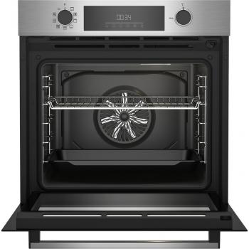 Beko BBIE12300XFP EEK: A Einbaubackofen, 60 cm breit, 72 L, SteamShine, Teleskop-Auszug, Pyrolyse, edelstahl