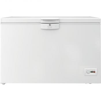 ARDEBO.de Beko HSM27050 Stand Gefriertruhe, 129 cm breit, 284 L, Türschloss, Lederprägung weiß