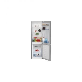 Beko RCSA270K40SN Stand Kühl-Gefrierkombination, 54 cm breit, 262 L, Gefrierfach unten, silber/grau