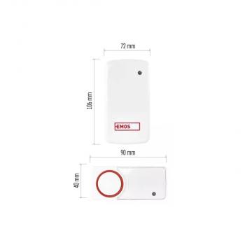 EMOS WIRELESS DOORCHIME AC P5750.2R Drahtlose Türklingel mit zwei Empfängern, weiß-rot