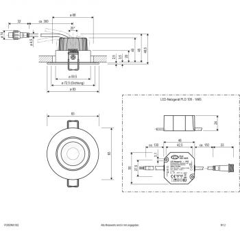 EVN LED Deckeneinbauleuchte - rund - schwenkbar - EDS-Optik IP65 - 220-240V - 8,4W - 3000K - 1010lm - inkl. Netzgerät (PC650N91302)