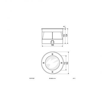 EVN LED Bodeneinbauleuchte - rund - EDS / Alu IP67 - 110-240V - 12W - 3000K - 950lm (PC67101202)