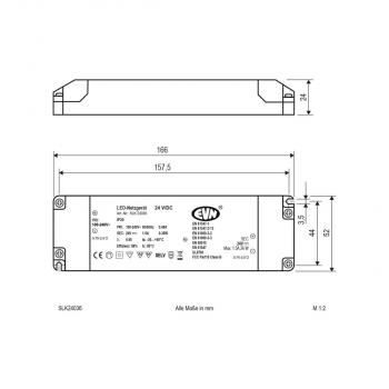 EVN Netzgerät 24V/DC - 0,1-36W - IP20 - Primär: 100-240V/AC (SLK24036)