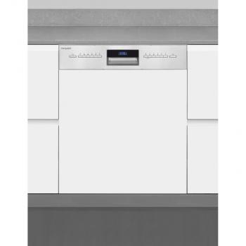 Exquisit EGSP9614-EB-030B Teilintegrierter Geschirrspüler, 60 cm breit, 14 Maßgedecke, Auto Door Open, ECO, Aquastopp, inox