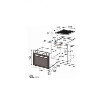 Exquisit EHE 157-2 URBZ-Set Herdset mit Glaskeramikkochfeld, 60 cm breit, 59L, Timer, 4 Kochzonen, Restwärmeanzeige, Edelstahl/Schwarz