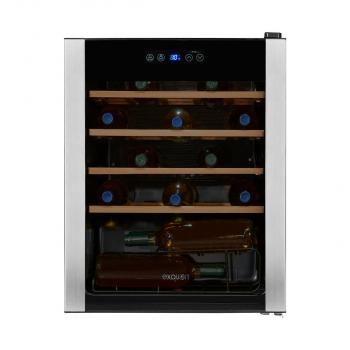 ARDEBO.de Exquisit WS1-24-GTE-030G Stand-Weinkühlschrank, 48 cm breit, 24 Standardweinflaschen, Isolierglastür, Temperatureinstellung, schwarz (PV)