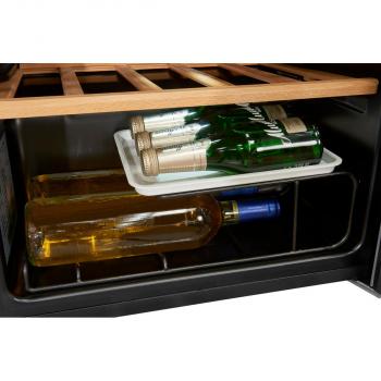 Exquisit WS1-24-GTE-030G Stand-Weinkühlschrank, 48 cm breit, 24 Standardweinflaschen, Isolierglastür, Temperatureinstellung, schwarz (PV)