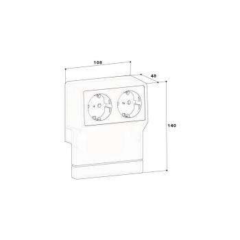 GGK 11960 Geräteträger SL-GT Steckdose, 2fach, vorverdrahtet, weiß