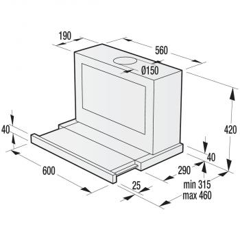 ARDEBO.de Gorenje BHP643A5BG Flachschirmhaube, 60 cm breit, 610 m³/h, TouchBedienung, 3 Leistungsstufen, Timerfunktion, schwarz