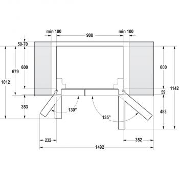 Gorenje NRS9EVX Stand Side by Side Kombination, 91cm breit, 562 L, NoFrostPlus, Wasserspender, Eiswürfelbereiter, Wassertank, Edelstahl