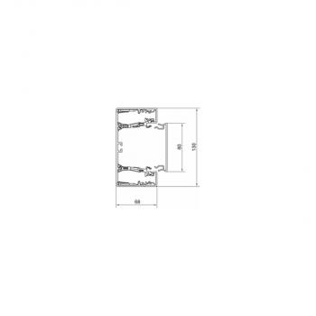 Hager Brüstungskanal-Unterteil Profil Einbau, PVC, 68x130mm, OT80mm, graphitschwarz, 2m (BRN6513019011)