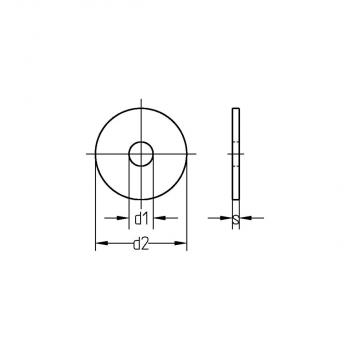 Joseph Dresselhaus 2104001526,420 Kotflügelscheiben, Stärke 1,25mm, verzinkt, 6,4x20mm