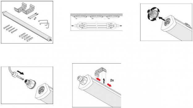 LEDVANCE LED-Feuchtraumleuchte, 4000K, 55W, IP66 (DPCOM1500554KGRIP66)