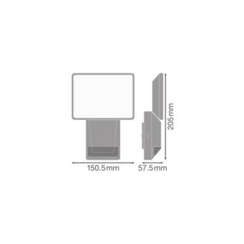 LEDVANCE Sensor Strahler ENDURA PRO FLOOD SENSOR 15W 840 IP55 DG, 1500lm, 4000K, dunkelgrau (4058075228801)